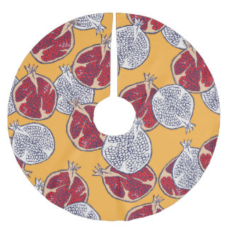 Saia Para Árvore De Natal De Poliéster Pomegranato Desenhado: Padrão De Vintagem Feita À