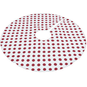 Saia Para Árvore De Natal De Poliéster Pontos Polka Vermelho Carmesim Círculos