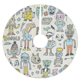 Saia Para Árvore De Natal De Poliéster Portas de Wacky: Conjunto de Caracteres de Vintage