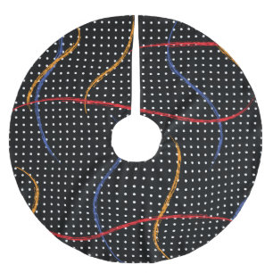 Saia Para Árvore De Natal De Poliéster Portas e Splatter de Pintura Retroativa