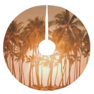 Saia Para Árvore De Natal De Poliéster Praia tropical: vista natural cênica