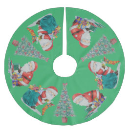 Saia Para Árvore De Natal De Poliéster presas embrulhadas com natal pai tradicional