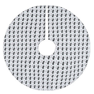 Saia Para Árvore De Natal De Poliéster Presente de Gato Padrões de gato cúmulo Fundo se