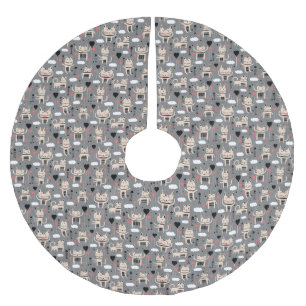 Saia Para Árvore De Natal De Poliéster Presente de Gato   Padrões para gatos brancos