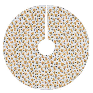 Saia Para Árvore De Natal De Poliéster Presente de Gato   Padrões para gatos brancos