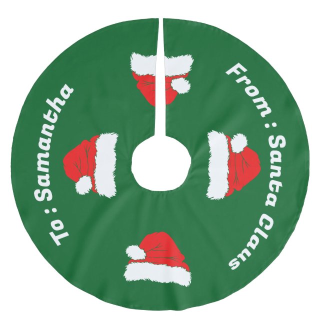 Saia Para Árvore De Natal De Poliéster Presente de Natal do Papai Noel (Frente)