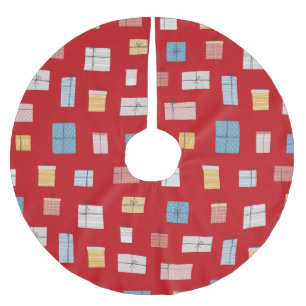 Saia Para Árvore De Natal De Poliéster Presente de Natal embrulhado apresenta arcos corda