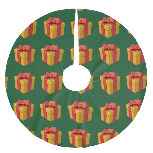 Saia Para Árvore De Natal De Poliéster Presentes (Frente)