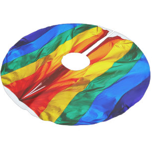 Saia Para Árvore De Natal De Poliéster Presentes da Bandeira do Orgulho Gay Artístico Wav