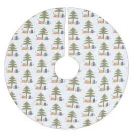 Saia Para Árvore De Natal De Poliéster Presentes da família de inverno Feriado de Natal