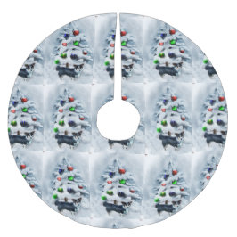 Saia Para Árvore De Natal De Poliéster Presentes de Natal de Cardigan Welsh Corgi