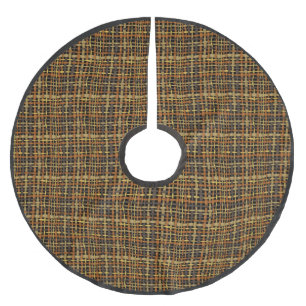 Saia Para Árvore De Natal De Poliéster Preto áspero tecido rústico de serapilheira