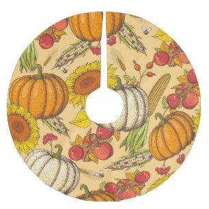 Saia Para Árvore De Natal De Poliéster Pumpkin e Maple Deixa o padrão.