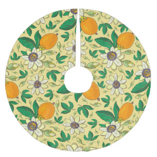 Saia Para Árvore De Natal De Poliéster Pumpkins & Leaves: Colheita de outono
