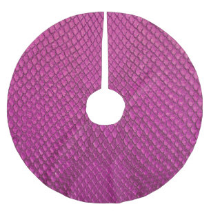Saia Para Árvore De Natal De Poliéster Python Rosa: Textura Da Pele De Cobra.
