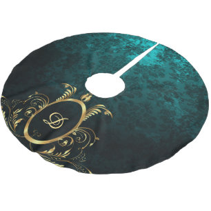 Saia Para Árvore De Natal De Poliéster Quadro de ouro personalizado para Damasco de luxo