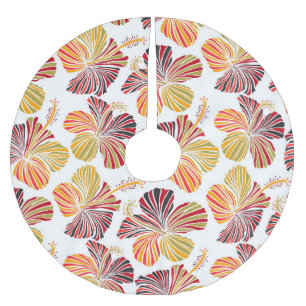 Saia Para Árvore De Natal De Poliéster Radiância Havaiana: Elegância Vegetal Tropical.