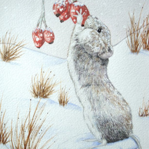 Saia Para Árvore De Natal De Poliéster Rato bonito e arte vermelha dos animais selvagens