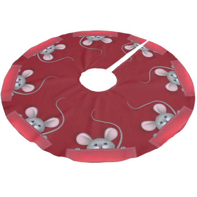 Saia Para Árvore De Natal De Poliéster Rato no bolso (Inclinado)