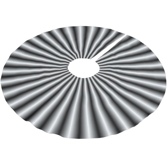 Saia Para Árvore De Natal De Poliéster Rays em Preto e Branco (Inclinado)