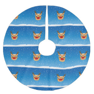 Saia Para Árvore De Natal De Poliéster Ré sorridente em azul