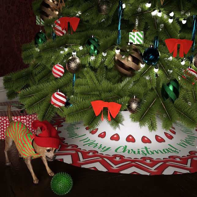 Saia Para Árvore De Natal De Poliéster Red Candy Hearts (Criador carregado)