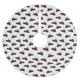 Saia Para Árvore De Natal De Poliéster Red Christmas Pattern 