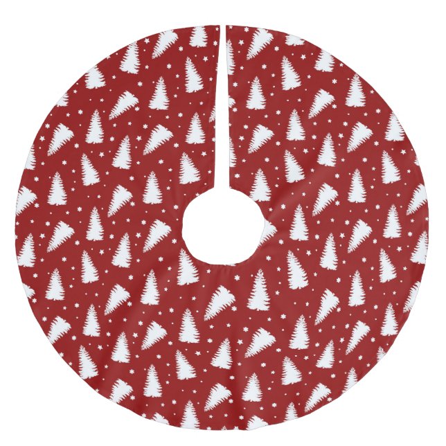 Saia Para Árvore De Natal De Poliéster Red Christmas Pattern  (Frente)