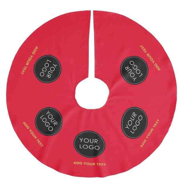 Saia Para Árvore De Natal De Poliéster Red Custom Logo Company Business Natal (Frente)