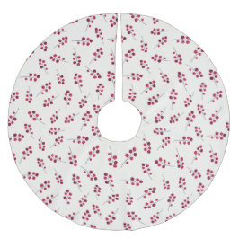 Saia Para Árvore De Natal De Poliéster Red Holly Pip Berries Festivo