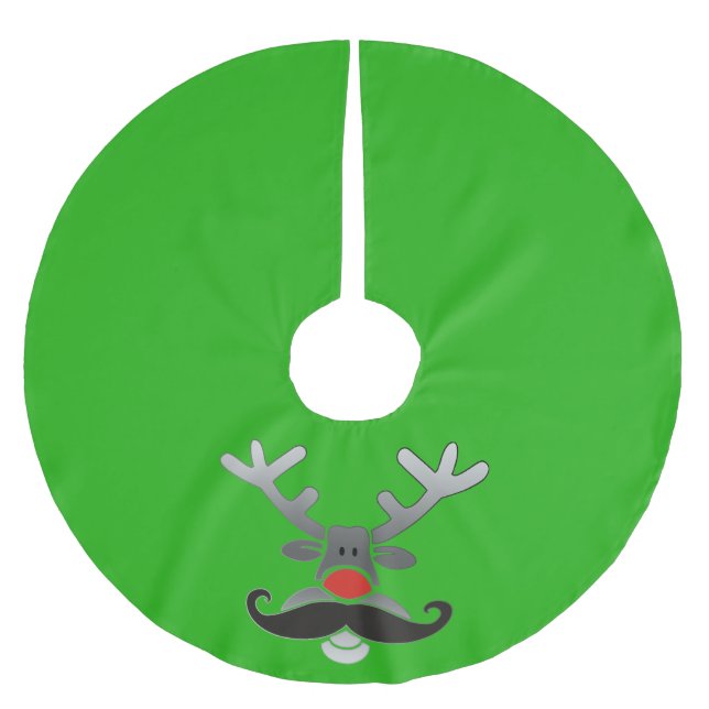 Saia Para Árvore De Natal De Poliéster Red Nosed com bigode (Frente)