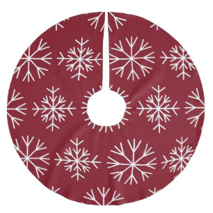 Saia Para Árvore De Natal De Poliéster Red Snowflake Natal