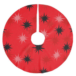 Saia Para Árvore De Natal De Poliéster Red Starburst Atômica Árvore de Natal