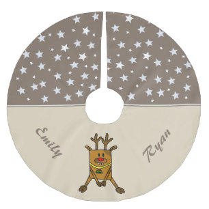 Saia Para Árvore De Natal De Poliéster Reindeer Engraçado Estrelas Personalizáveis Crianç