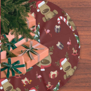 Saia Para Árvore De Natal De Poliéster Rena de Natal Festiva com Amigos