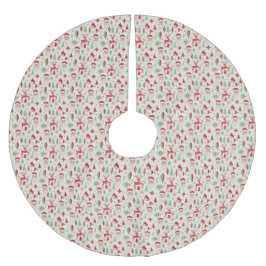 Saia Para Árvore De Natal De Poliéster Retro 1950s Santa & Reindeer Mid-Century Christmas