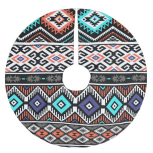 Saia Para Árvore De Natal De Poliéster Retro Tribal Navajo: Geométrico Sem Vista.