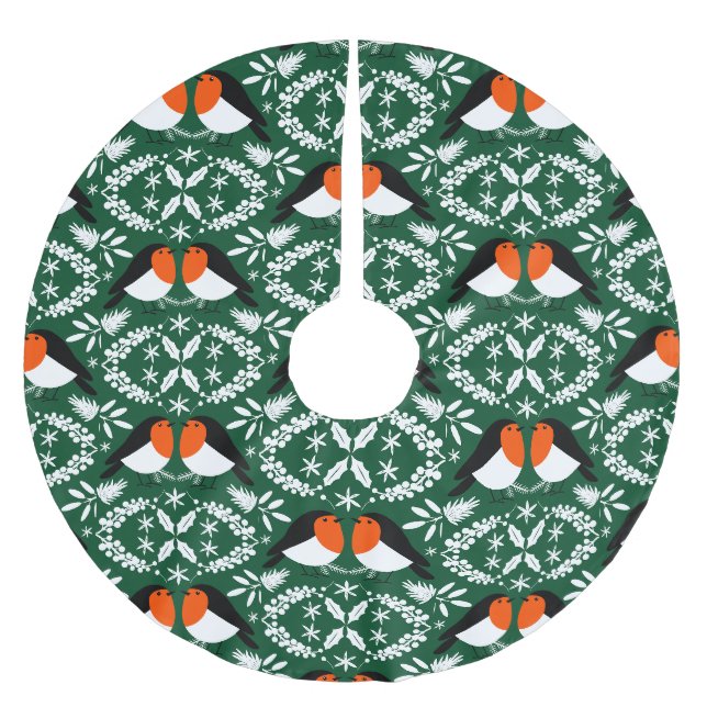 Saia Para Árvore De Natal De Poliéster Robin Americano (Frente)