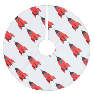 Saia Para Árvore De Natal De Poliéster Rocket vermelho