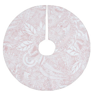 Saia Para Árvore De Natal De Poliéster rosa dourado esguicho-azul-esguicho-design