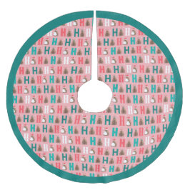 Saia Para Árvore De Natal De Poliéster Rosa Ho Ho Ho Armadillo