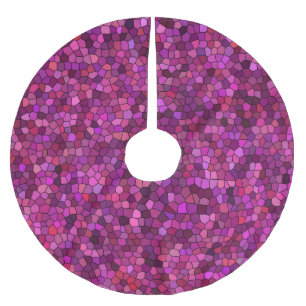 Saia Para Árvore De Natal De Poliéster Rosa Púrpura do Mosaico