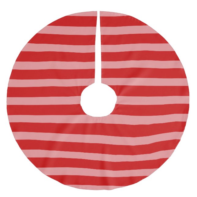 Saia Para Árvore De Natal De Poliéster Rosa Vermelho (Frente)