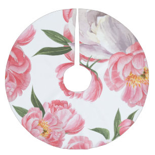 Saia Para Árvore De Natal De Poliéster Rosas bonitas