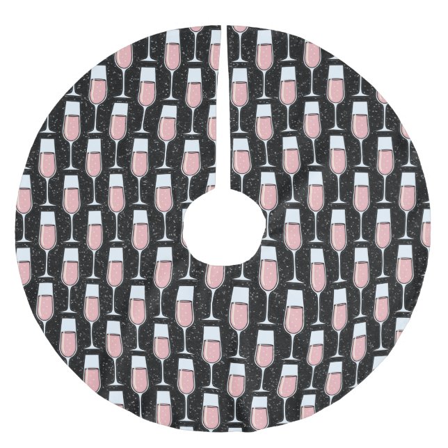 Saia Para Árvore De Natal De Poliéster Rose Wine Pattern (Frente)