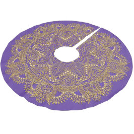 Saia Para Árvore De Natal De Poliéster Roxo Violeta Amethyst Mandala Estrela Padrão Artís