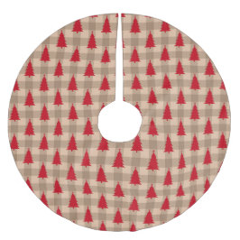Saia Para Árvore De Natal De Poliéster Russo de fazenda Red and Tan