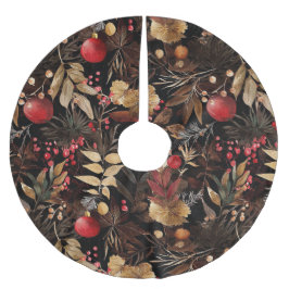 Saia Para Árvore De Natal De Poliéster Rustic Apple Floral Holiday Greenery
