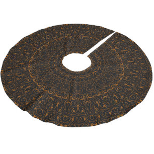 Saia Para Árvore De Natal De Poliéster Rustic Brown Mandala com Charme Ocidental