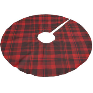 Saia Para Árvore De Natal De Poliéster Rustic Red Xadrez Tartan
